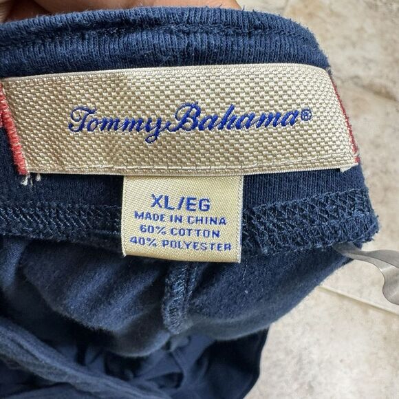 Tommy Bahama Pajama Pants Mens Blue XL Logo Cotton Polyester Wide Leg - Picture 6 of 9